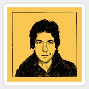 8bit Retro Leonard Cohen Fan Sticker